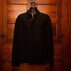 Positano Charlie Lapson black textured button-up